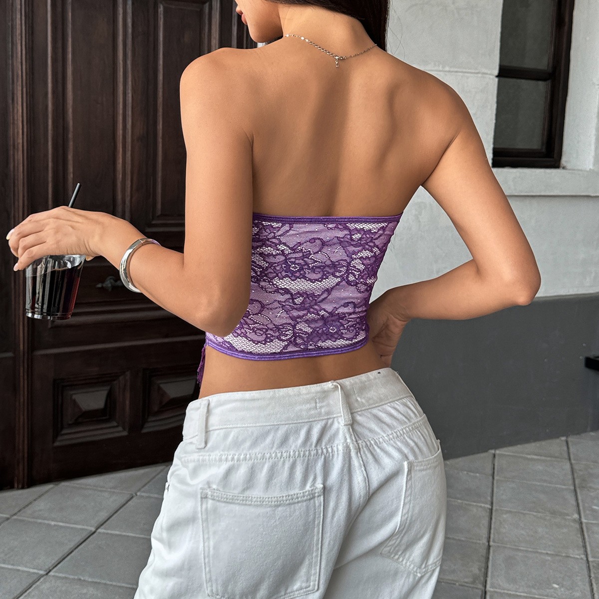 Lace Strapless Corset Style Camisole Shirt Club Wear Shapewear in Various Colors