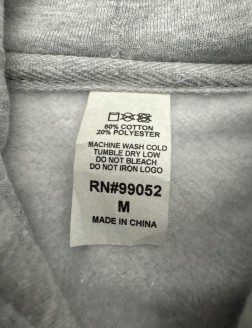Kennedy USA MFG Company Zip Hoodie Gray Medium Full Zip Fleece Sweatshirt NWT