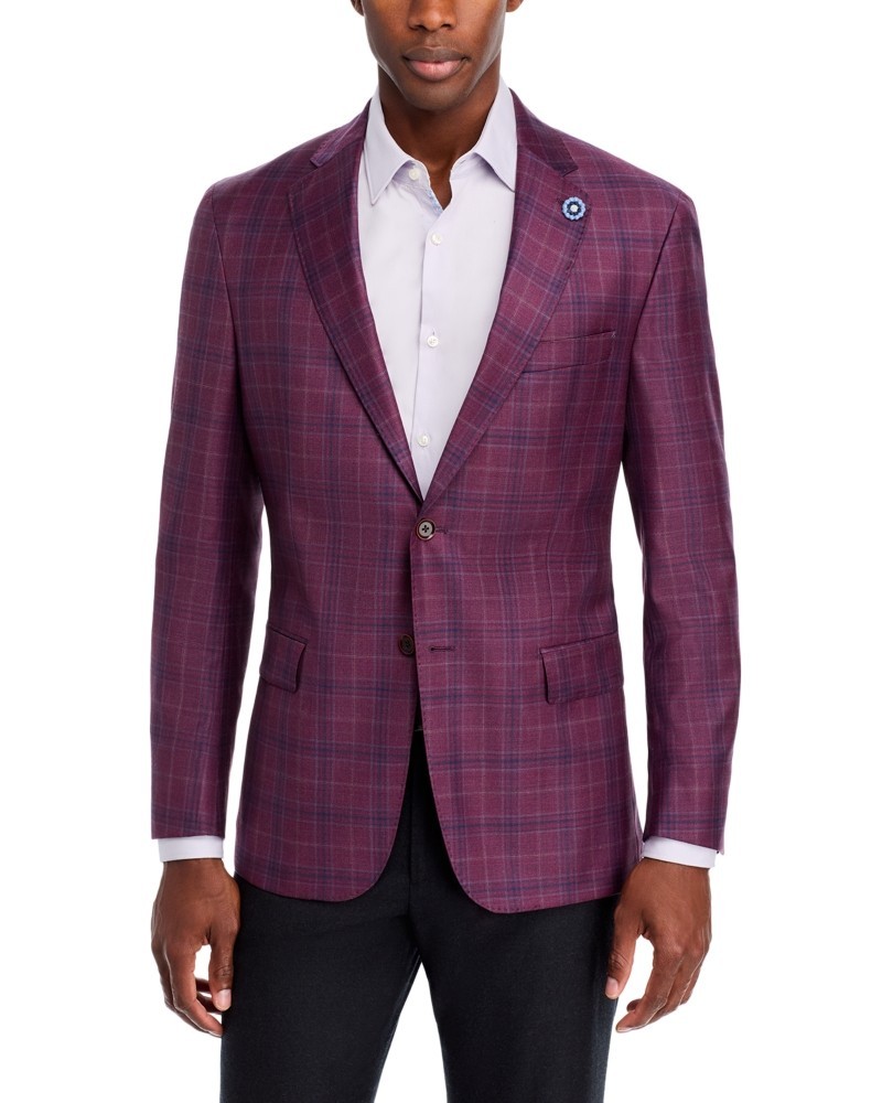 Hart Schaffner Marx Mens Regular fit Sport Coat Blazer 42 S Purple Plaid