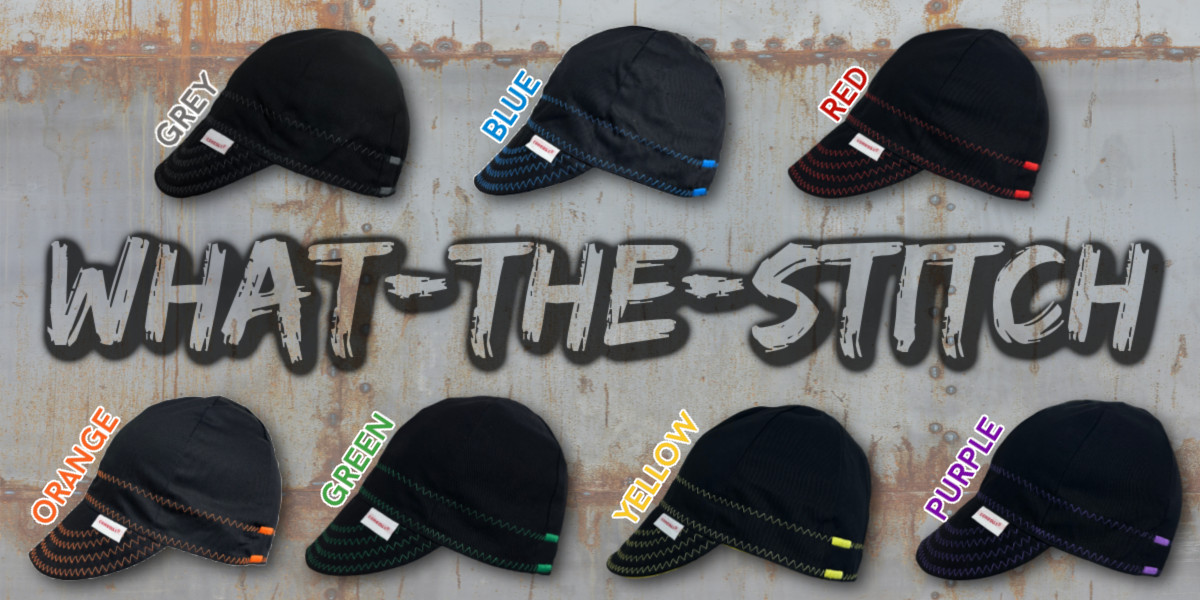 New 1 Comeaux Caps Welding Welders Hat Reversible Black with colored stitching