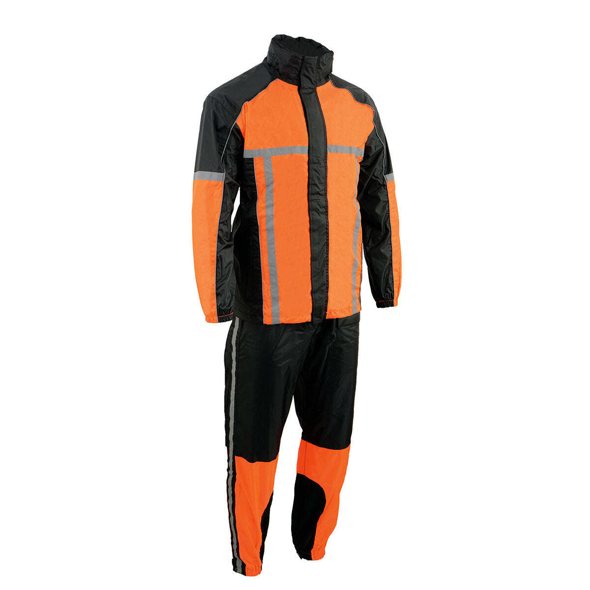 Milwaukee Leather MPM9510 Men’s Black/Orange Motorcycle Water Resistant RainSuit