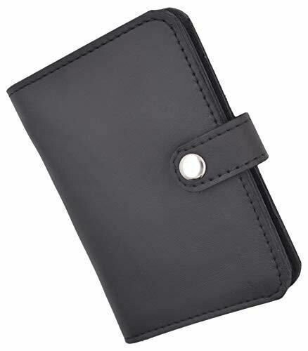 Genuine Leather Bifold Badge ID Holder with Snap Closure