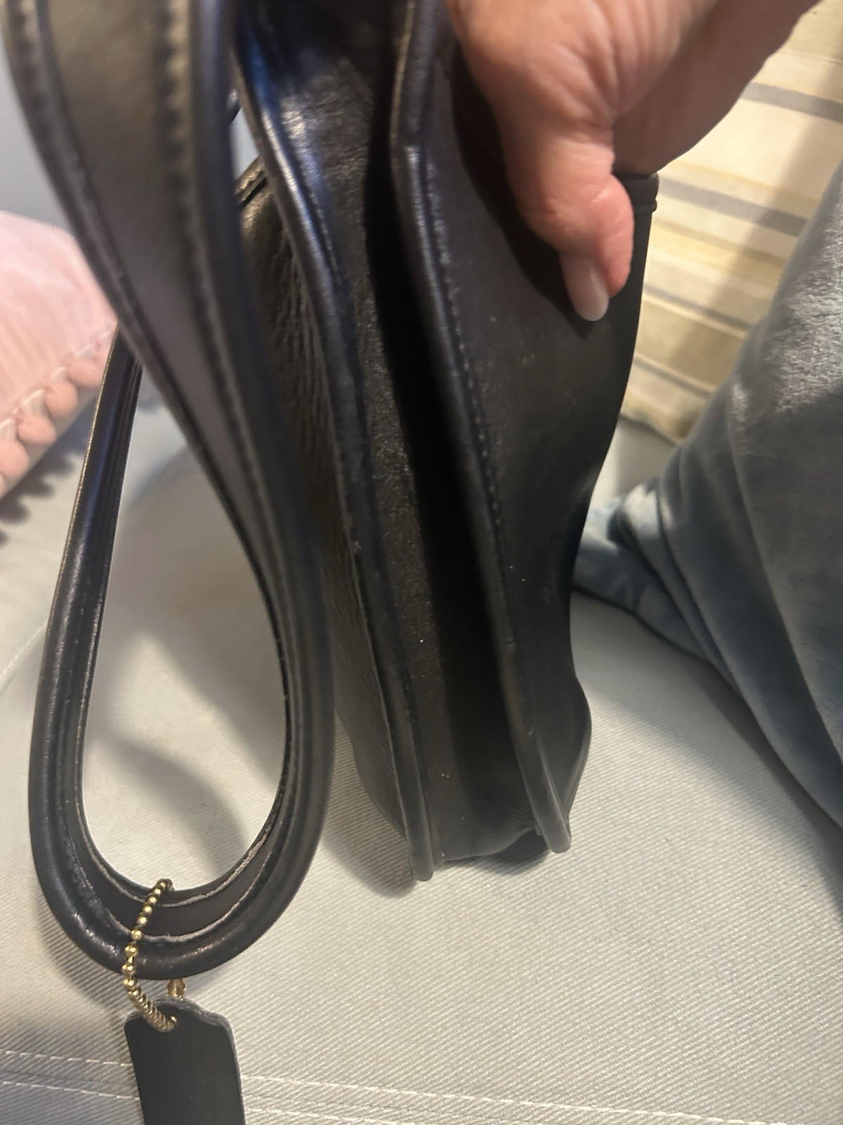 Vintage COACH Ergo Mini Zip Leather Black Coach 9020 Shoulder Bag Purse Rare