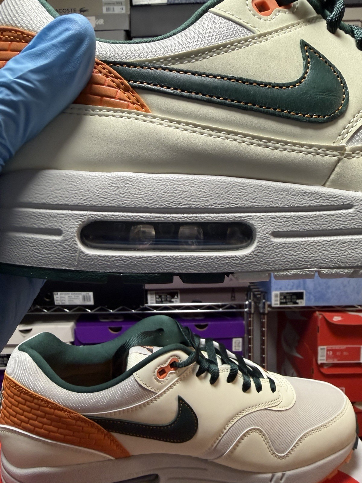 Nike Air Max 1 ORIOLES IQ2894-100 MLB COCONUT MILK PRO GREEN MENS SIZE 13 NEW
