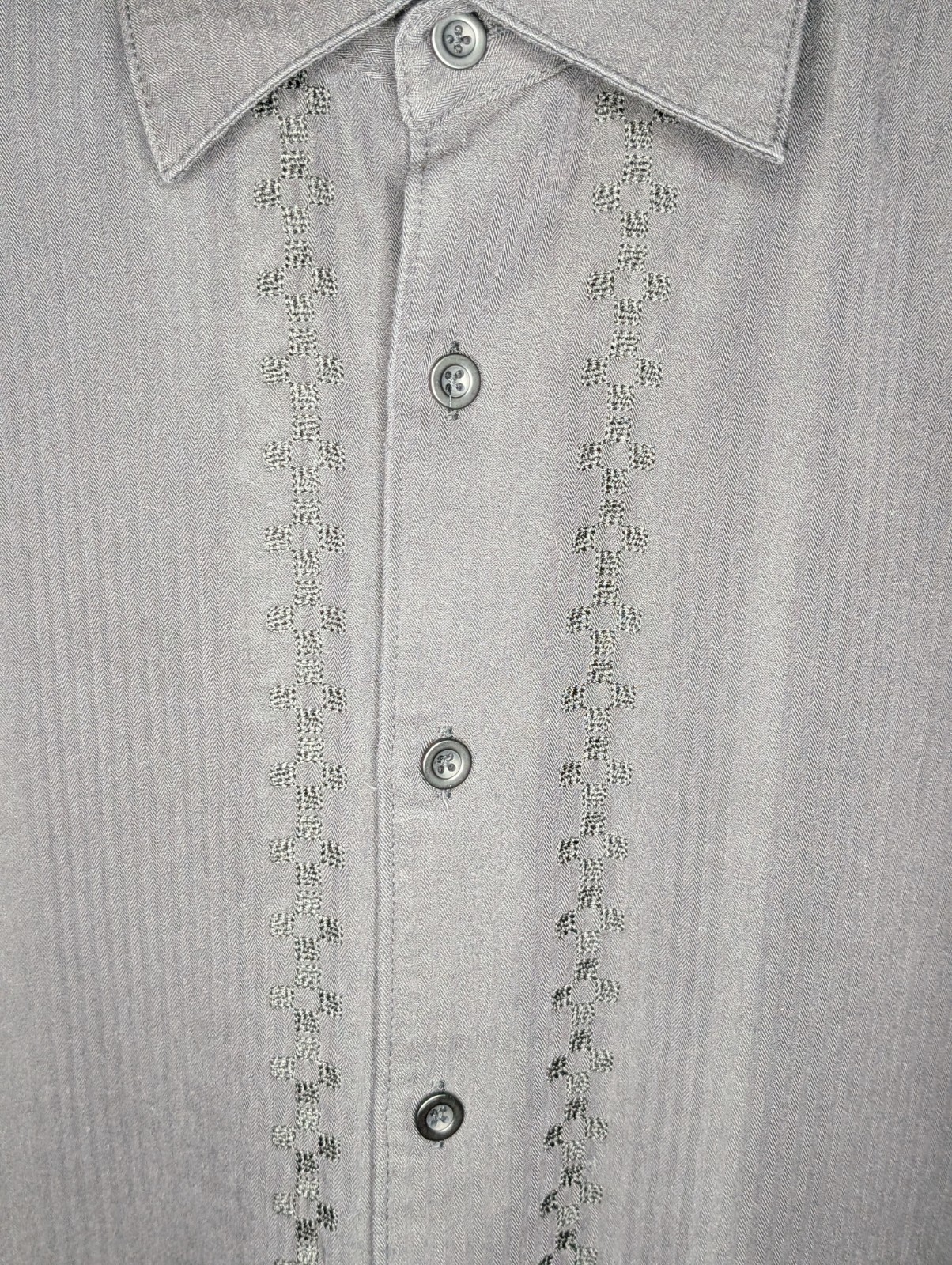 Cubavera Short Sleeve Black Embroidered Button Up Guayabera Shirt Men’s Size XL