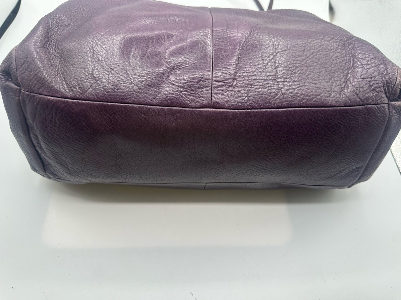 COACH Madison Phoebe 3 Compartment Eggplant Leather Tote Shoulder Handbag 24621