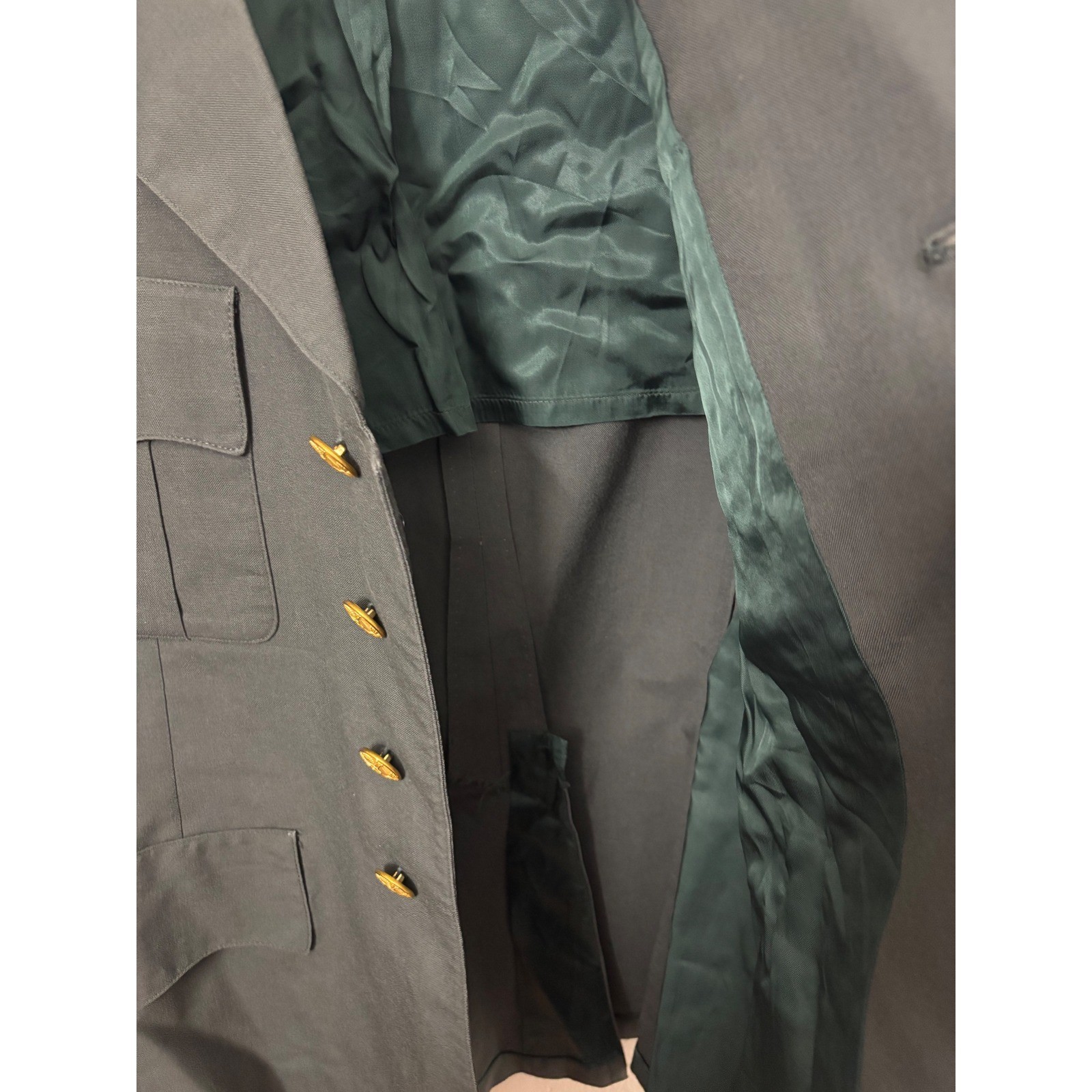 Vintage US Army Dress Green Uniform Jacket 41L 2nd Infantry Division