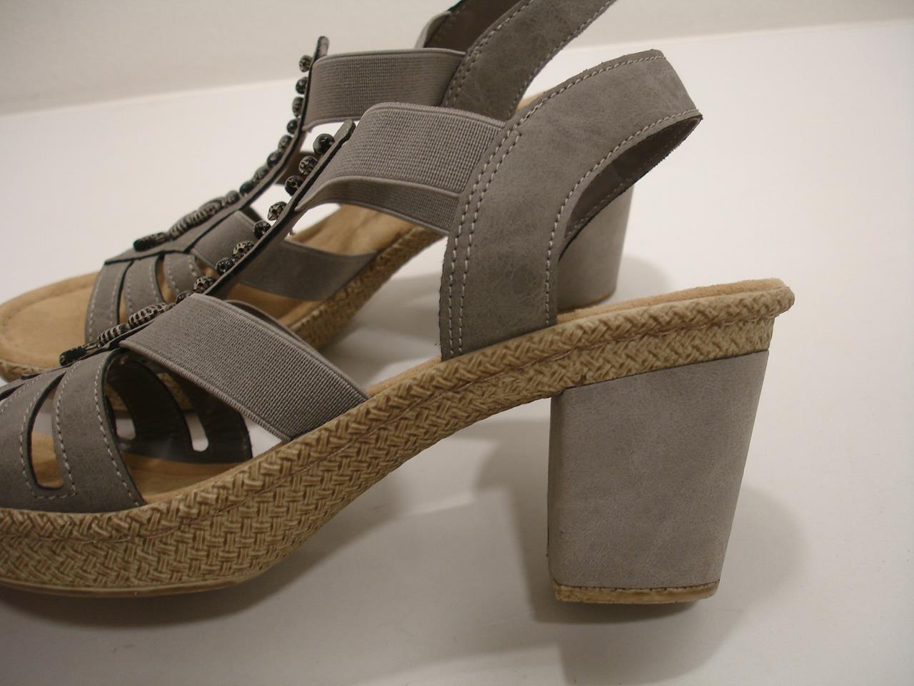 Women’s 9.5 sz 41 Rieker Slingback Sandals 66506 Gray Beaded Elasticated Stretch