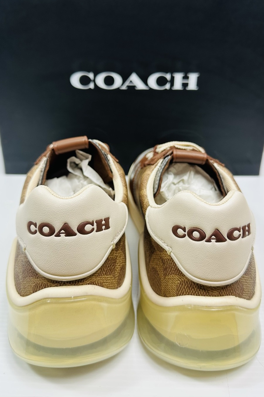 Coach Men’s Citysole Court Sneaker Brown CC Monogram Size 10