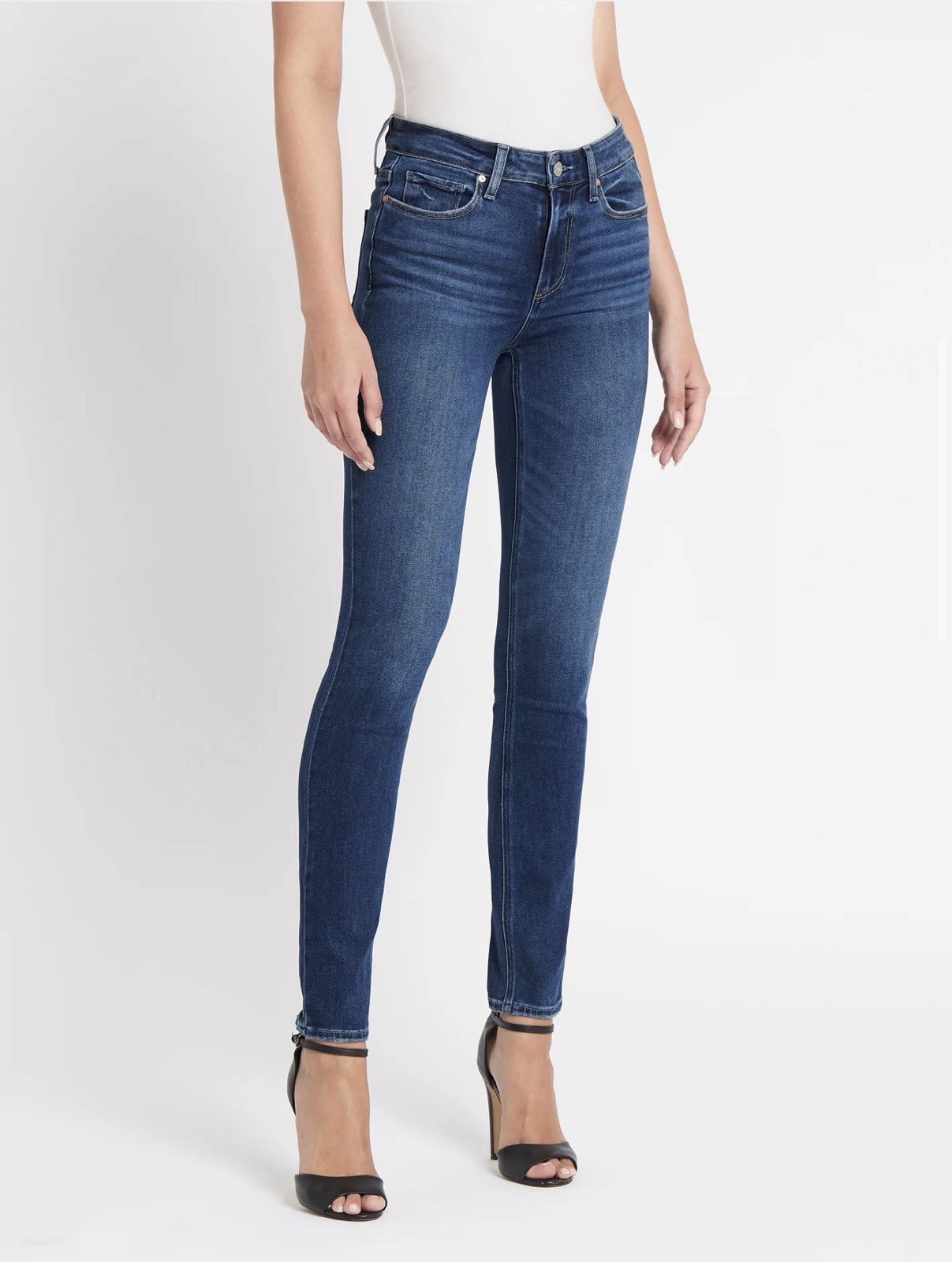 PAIGE Skinny Jeans – Dark Wash Blue Denim | Stretch 5-Pocket | Women | 30