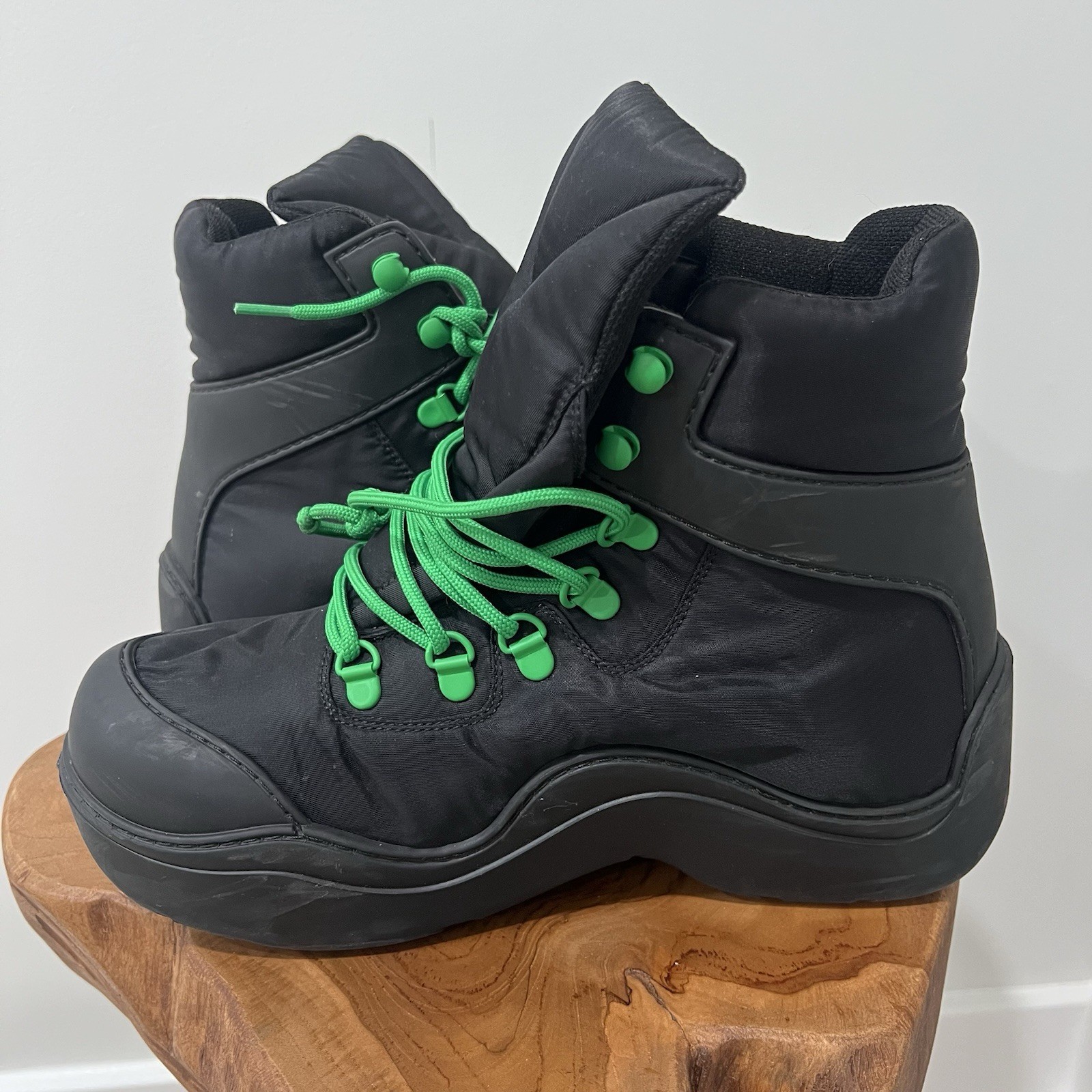 Bottega Veneta Black Nylon Puddle Bomber Boots Size 39