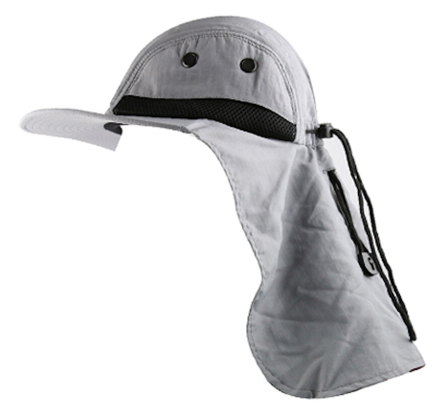 Khaki Fisherman Safari Sun Visor Neck Flap Packable Hiking Summer Unisex Hat