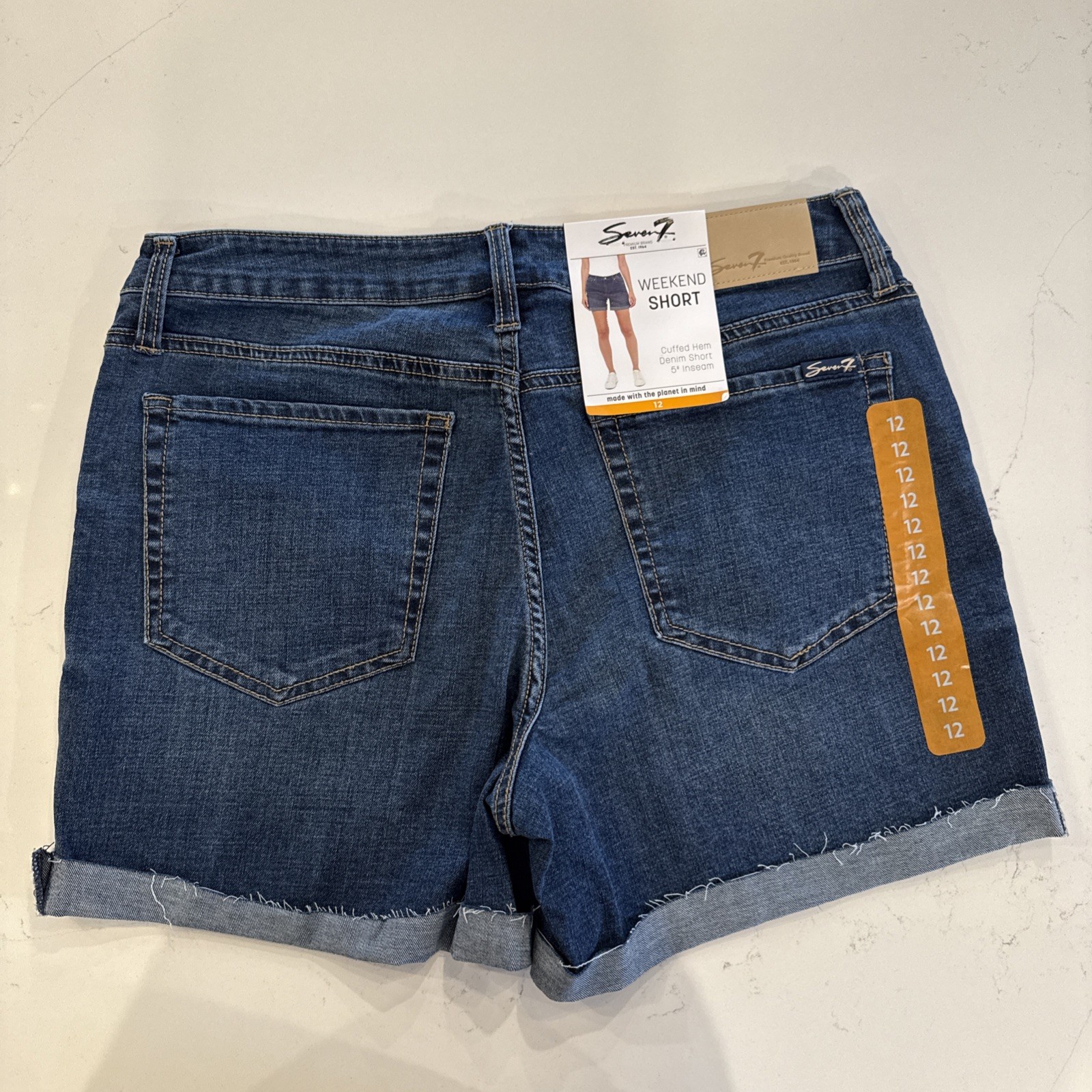 Seven7 Women’s Mid-Rise Comfort Stretch Weekend Short Denim Jean Color Di vine