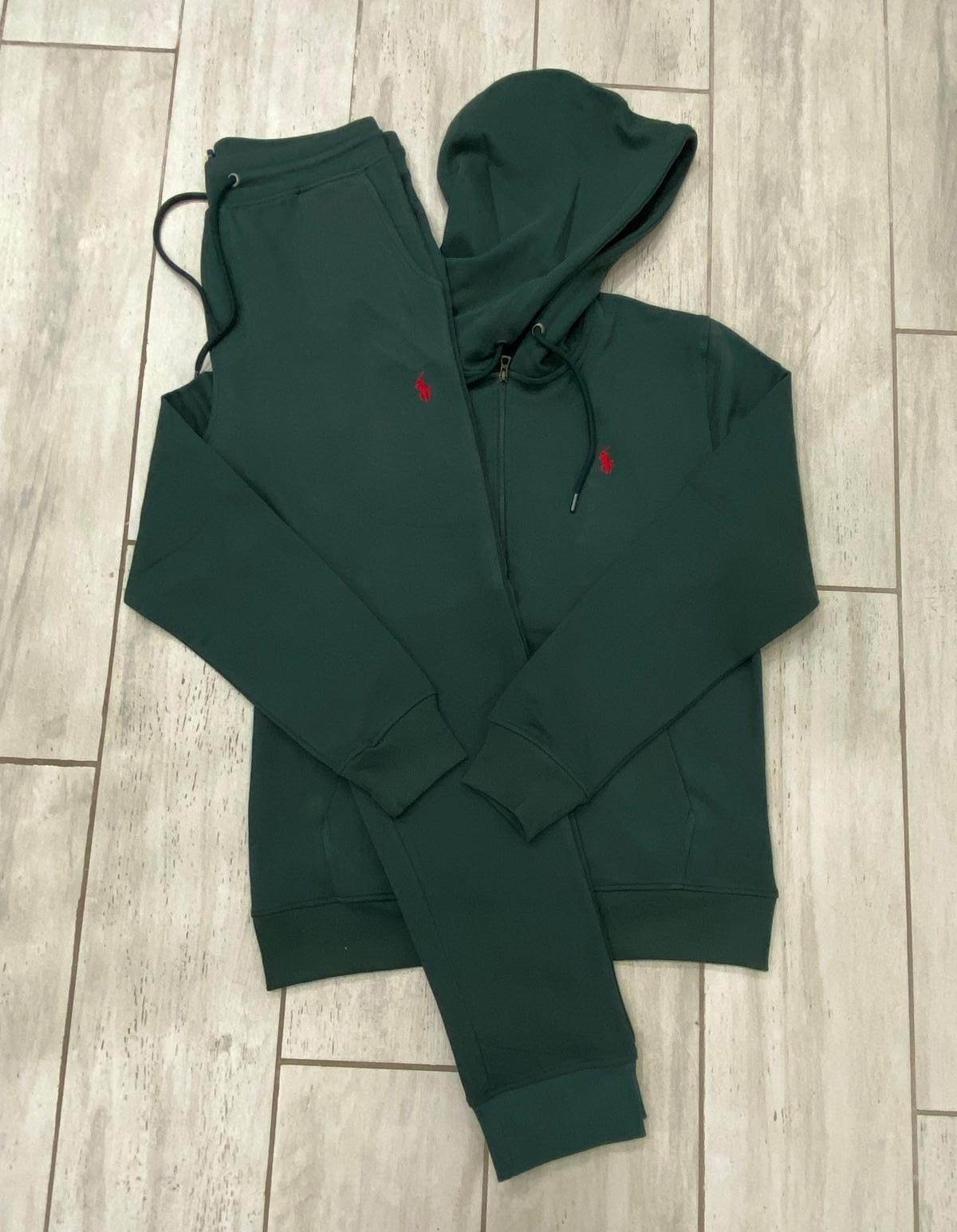Polo Ralph Lauren Men’s Full Tracksuit Set Hoodie & Jogger Pants Green S-3XL