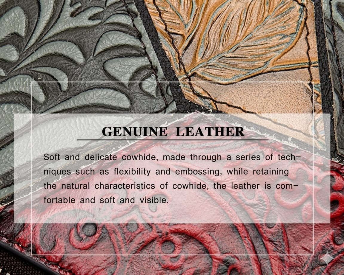 Women Genuine Leather Bag Purse Patchwork Embossed Backpack Handbag Boho Vintage
