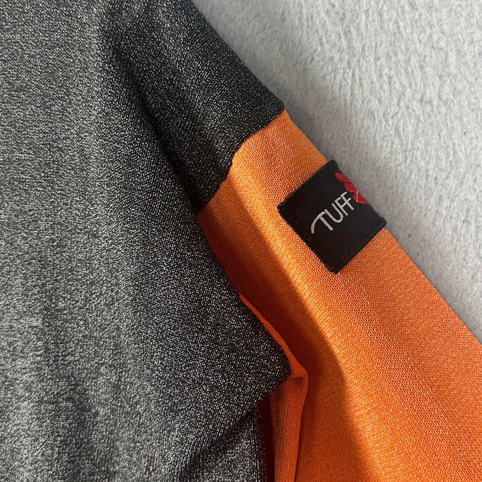 Tuff-Lite Sweater Mens Large Grey Orange MUKJ155 Turtleneck Abrasion Resistant