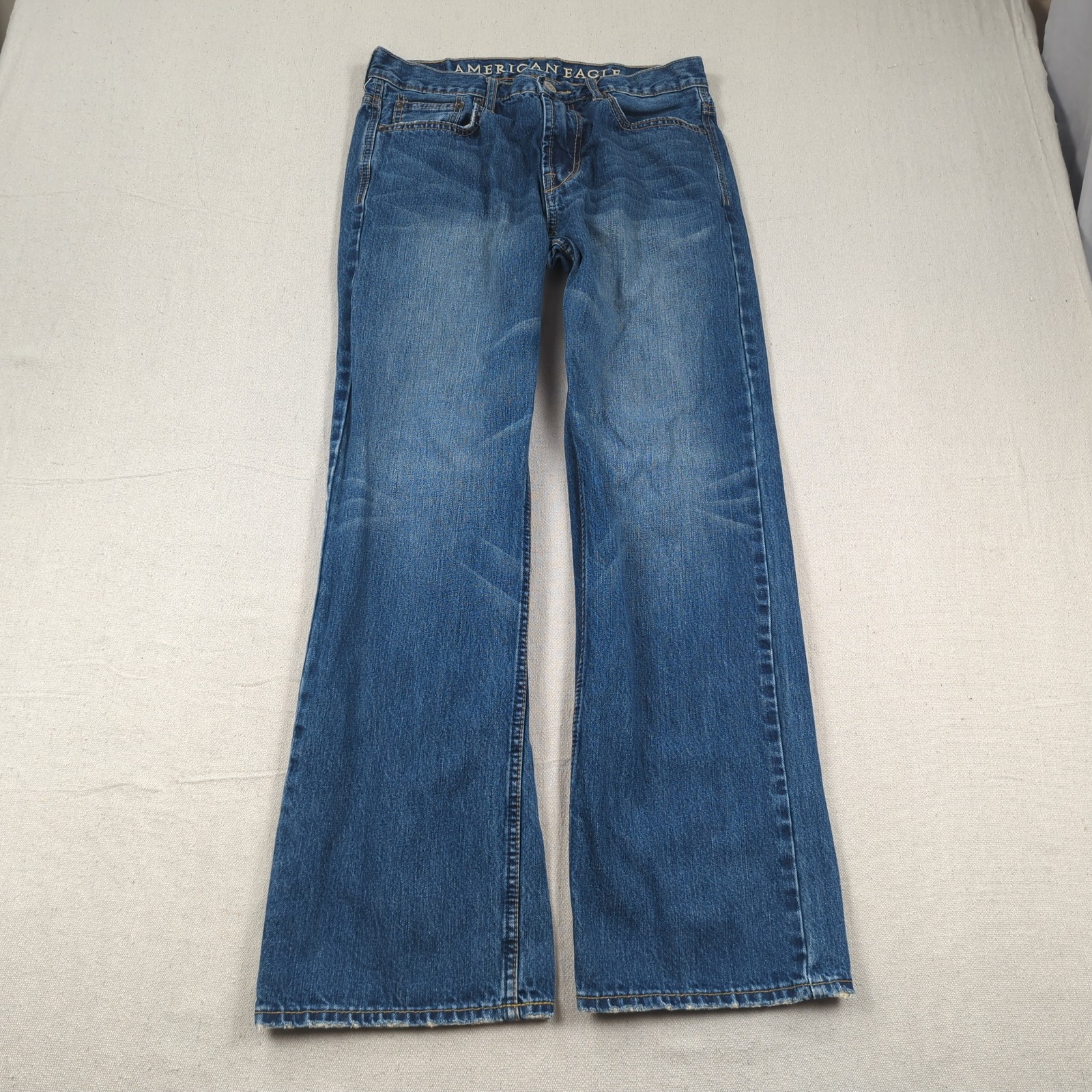 American Eagle Jeans Mens 30×32 Blue Boot Cut Western Cowboy Faded