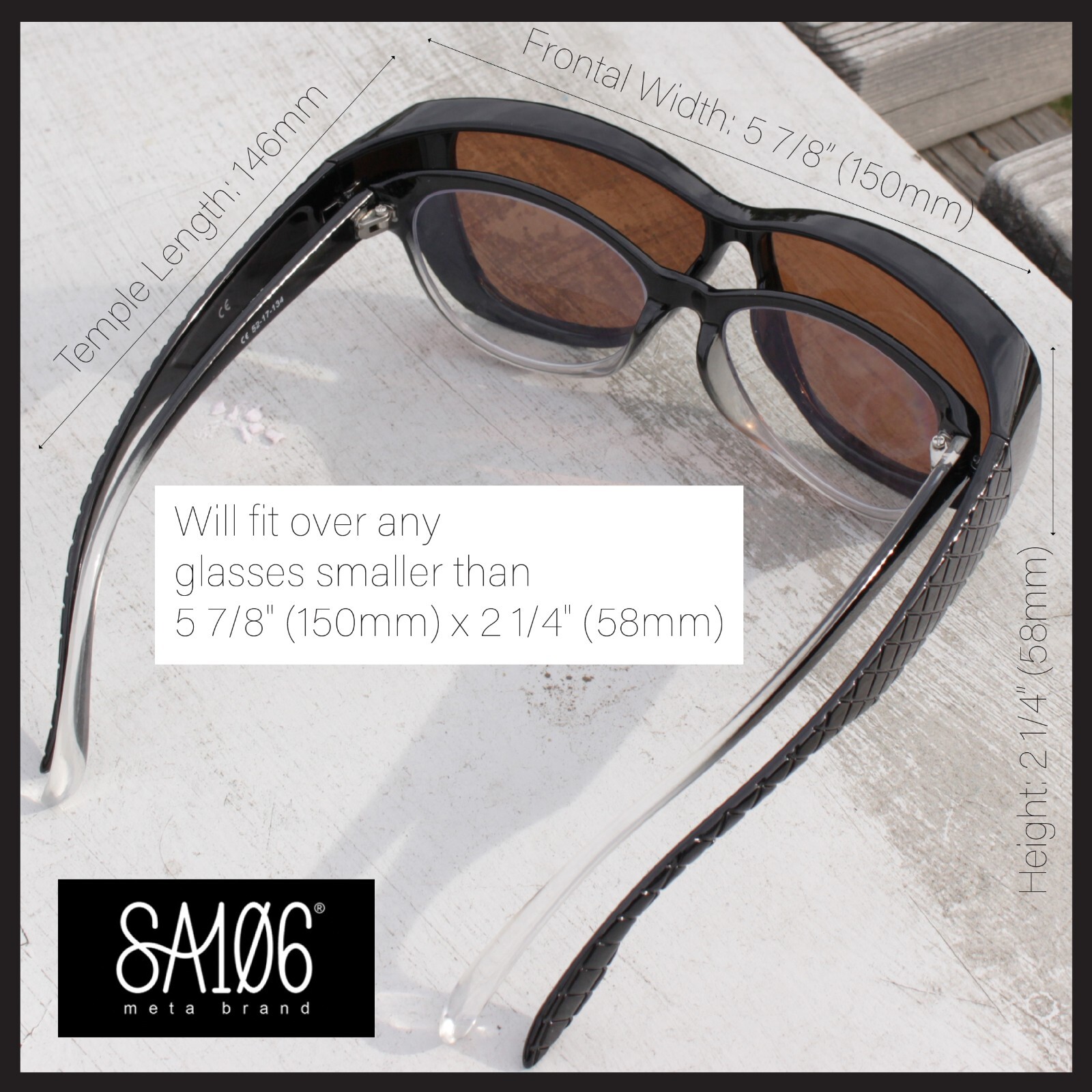 SA106 Polarized 55mm Fit Over OTG Butterfly Rhinestone Diva Sunglasses
