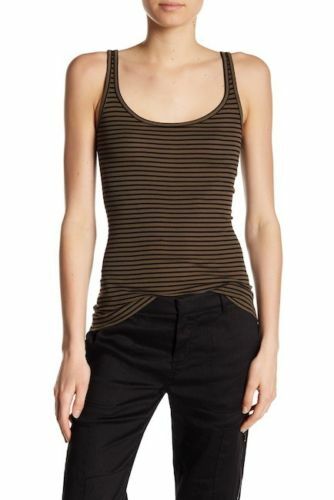E053 NWT VINCE RIBBED FAVORITE WOMEN STRIPE TANK TOP SIZE XS, S, M, L $75