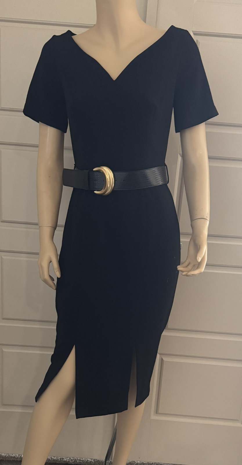 Donna Karan New York Belted Stretch Sheath Dress-Size 2 (FLK#1153 B)