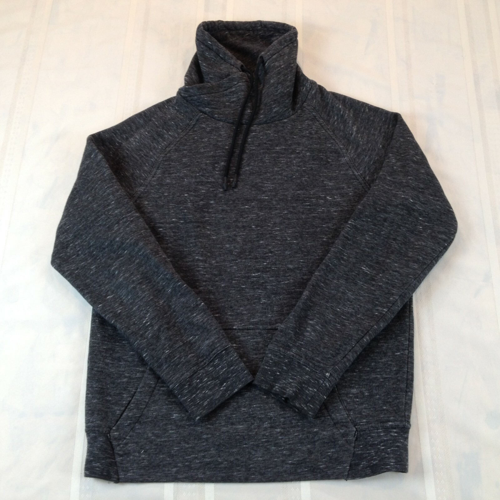 H & M Cotton Poly Blend Gray Pullover Funnel Neck Fleece Sweatshirt Women’s S