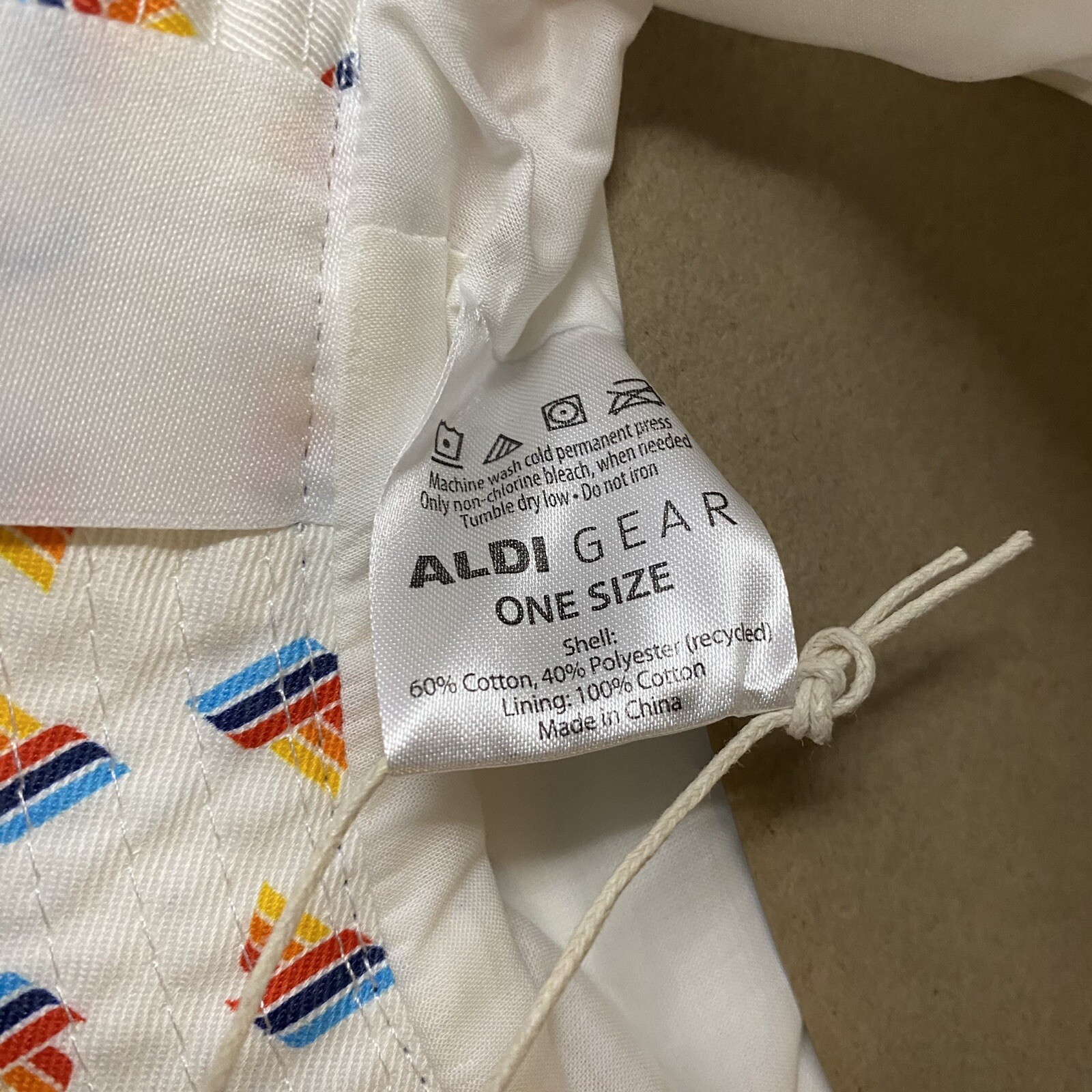 ALDI Gear 2024 Logo Bucket Hat White Rainbow One Size New with Tags