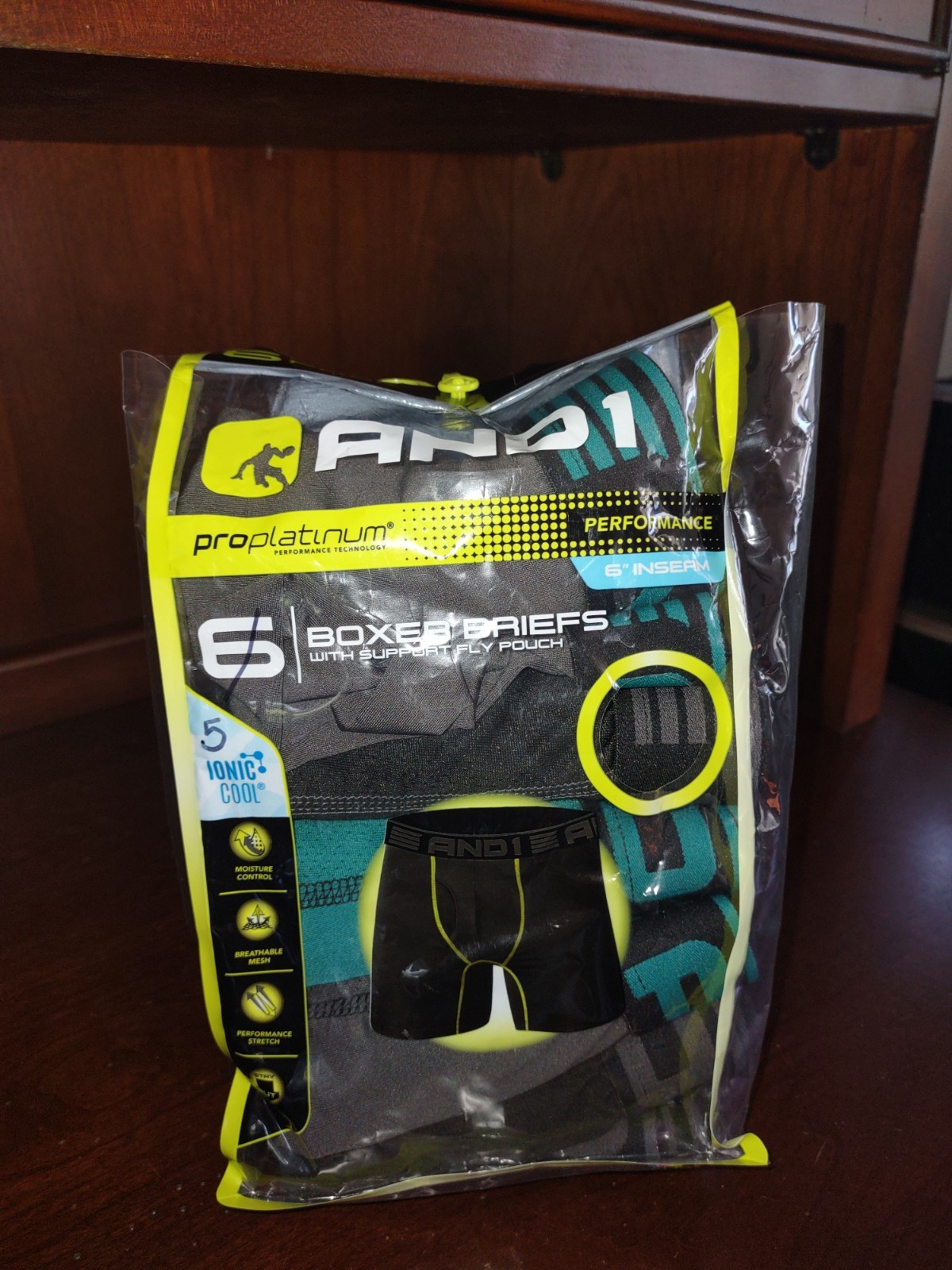 Brand New And1 Performance 6″ Inseam Boxer Briefs Underwear 5-Pairs L Large