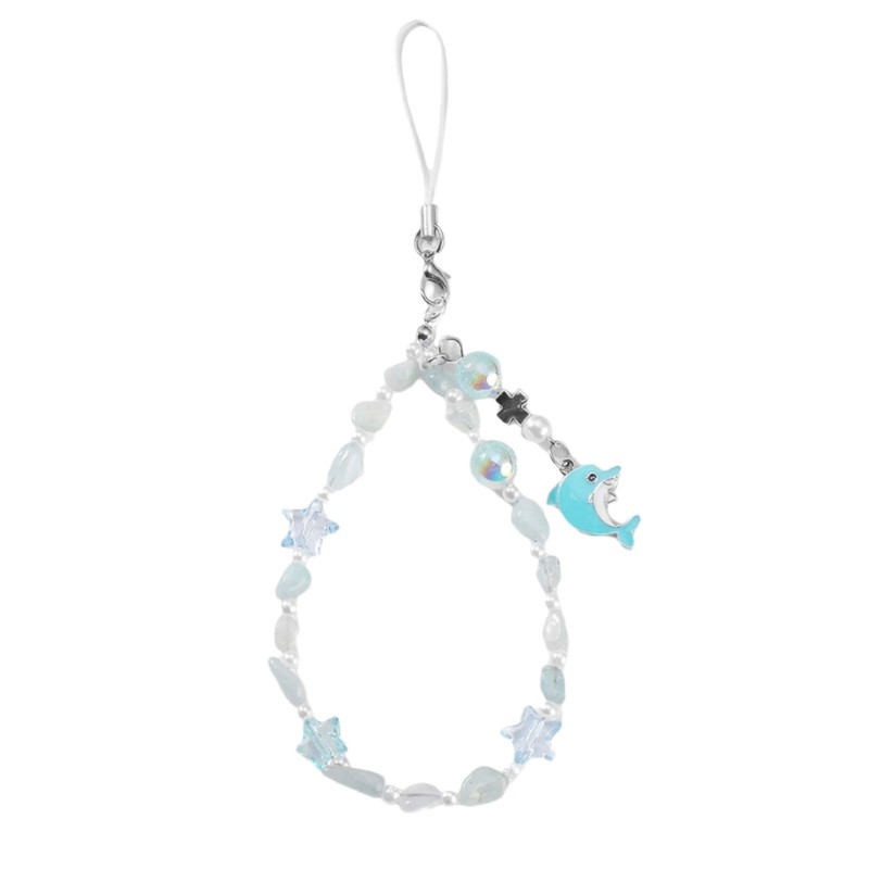 Artistic Marine Themed Natural Stone Keychain For Practical Daily Accessories