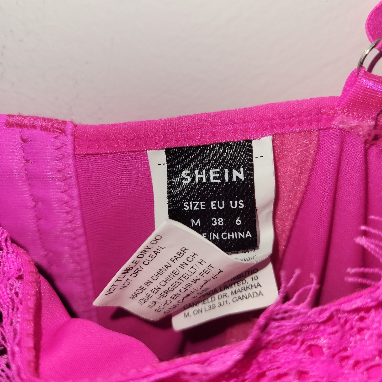 Womens Bustier Corset Top Lingerie Neon Pink Size Medium Underwire Adjustable