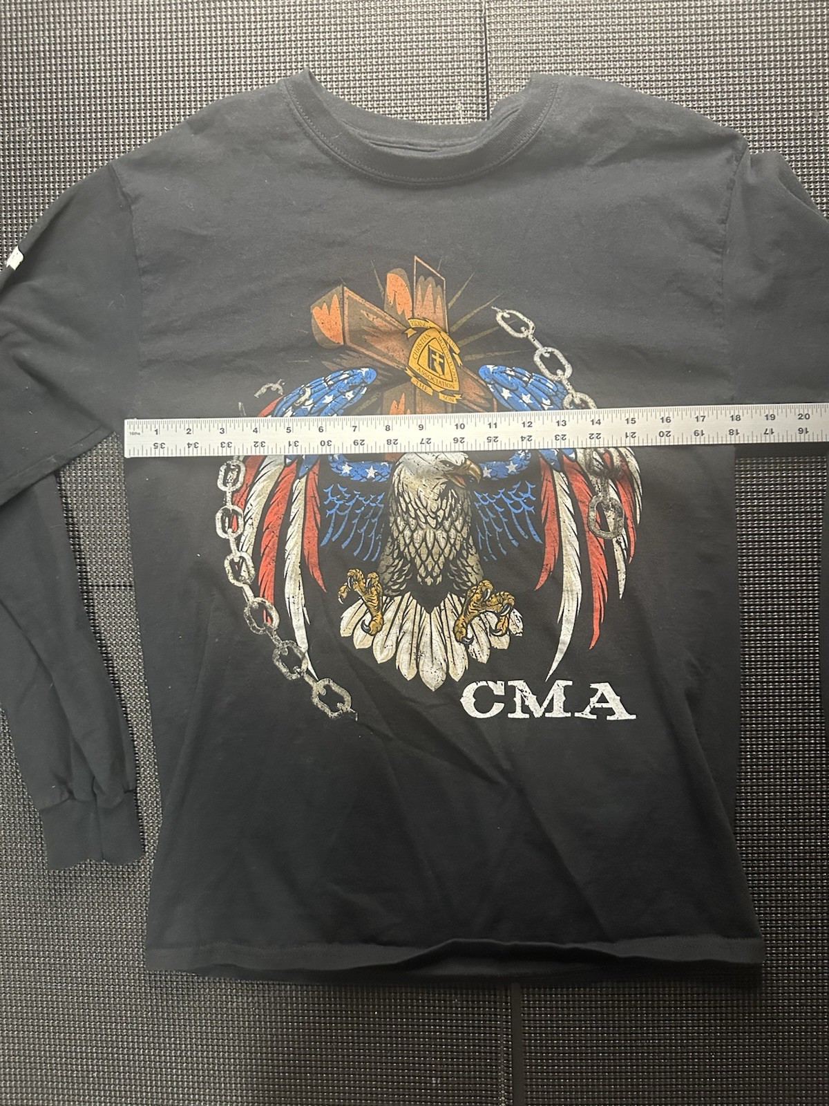 CMA Christian Motorcyclists Long Sleeve Shirt Eagle Biker USA Graphic