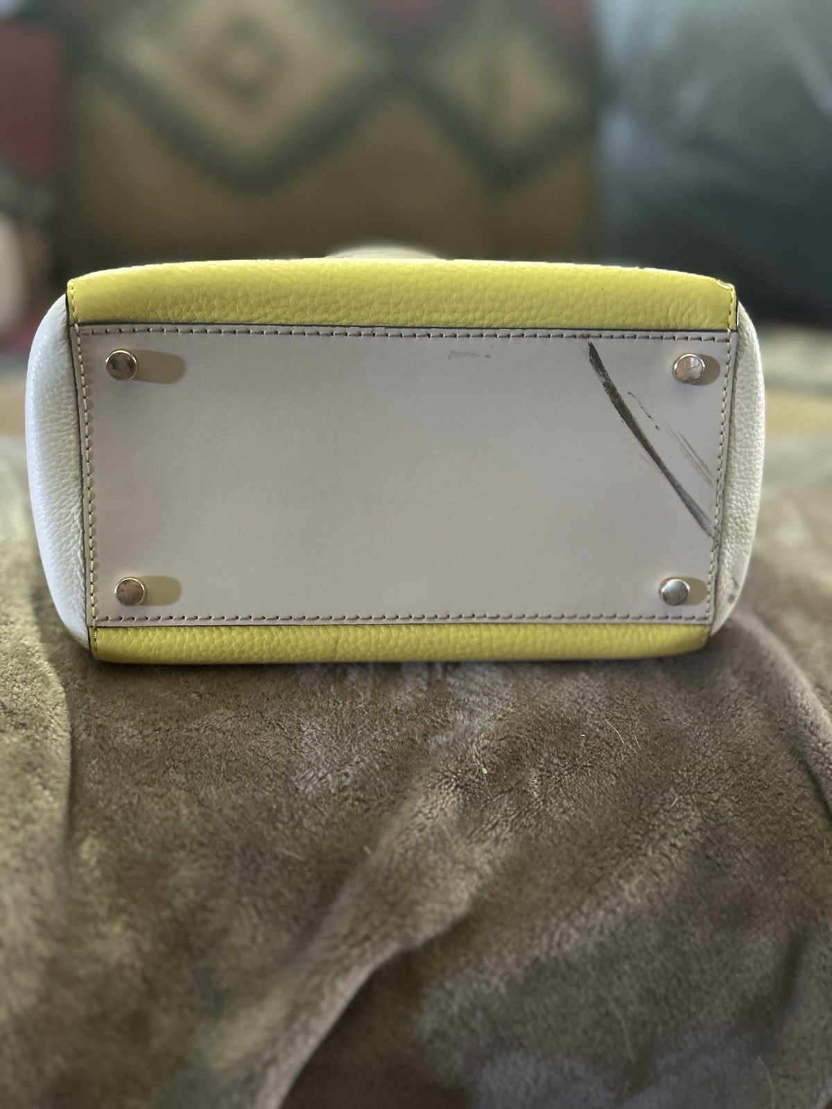Kate Spade Yellow/Beige Leather Handbag