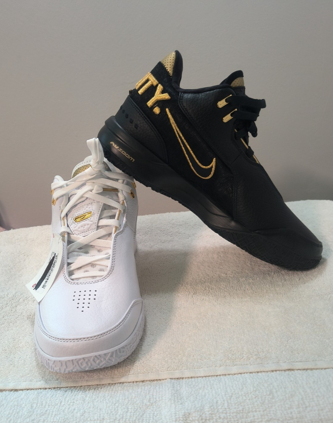 Nike LeBron NXXT Gen AMPD Equity White Black Gold Nby FJ1566-103 Men’s 10