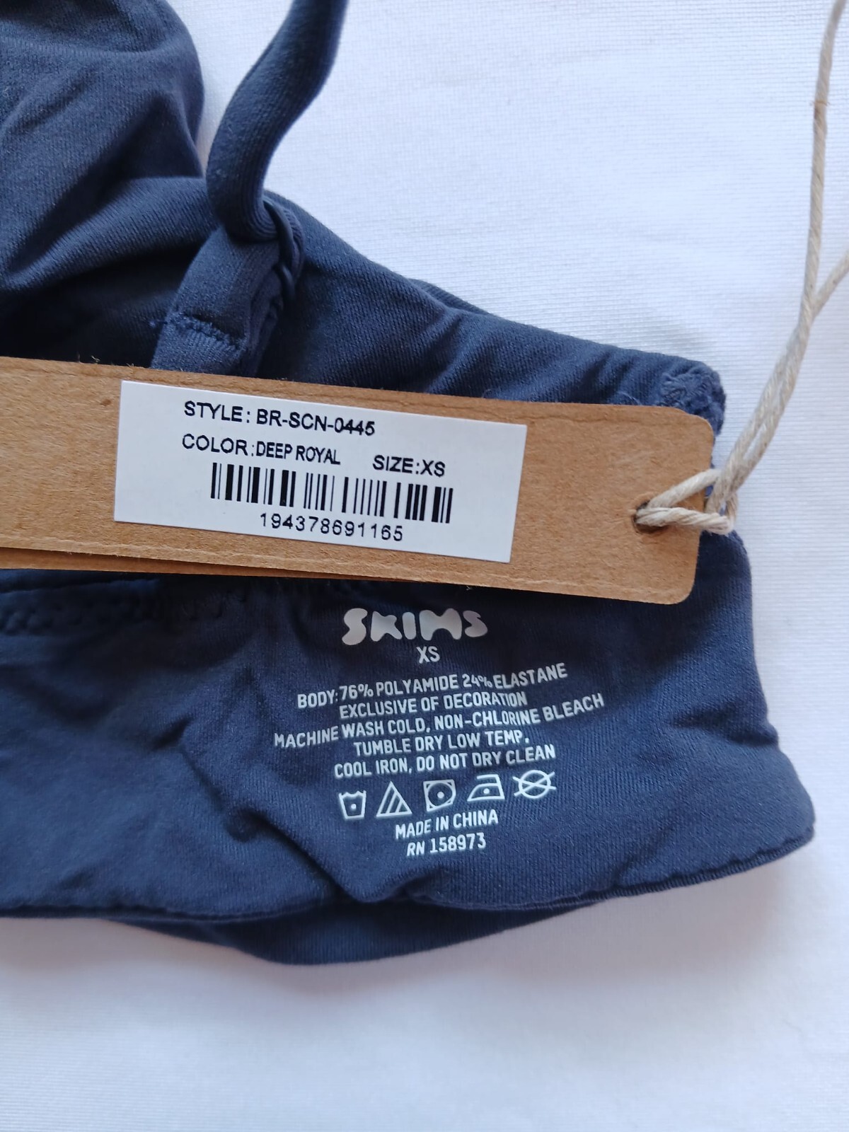 Skims Fits EveryBody Bikini Top Color Deep Royal Style BR-SCN-0445 Size XS G56