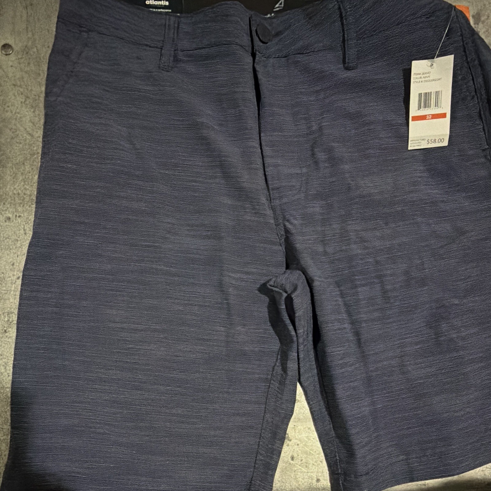 Atlantis Blue Men’s Hybrid Performance Shorts Solid Flat Front Button Quick Dry