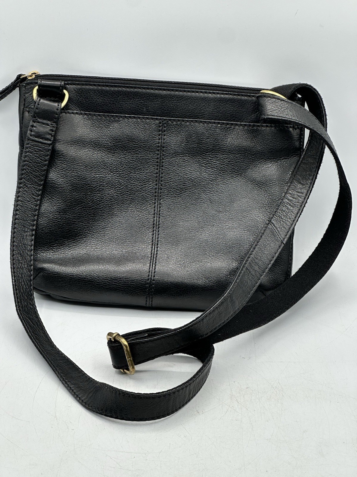 Fossil SHB 1112 Purse Black Leather Crossbody Or Shoulder 58” Adjustable Strap