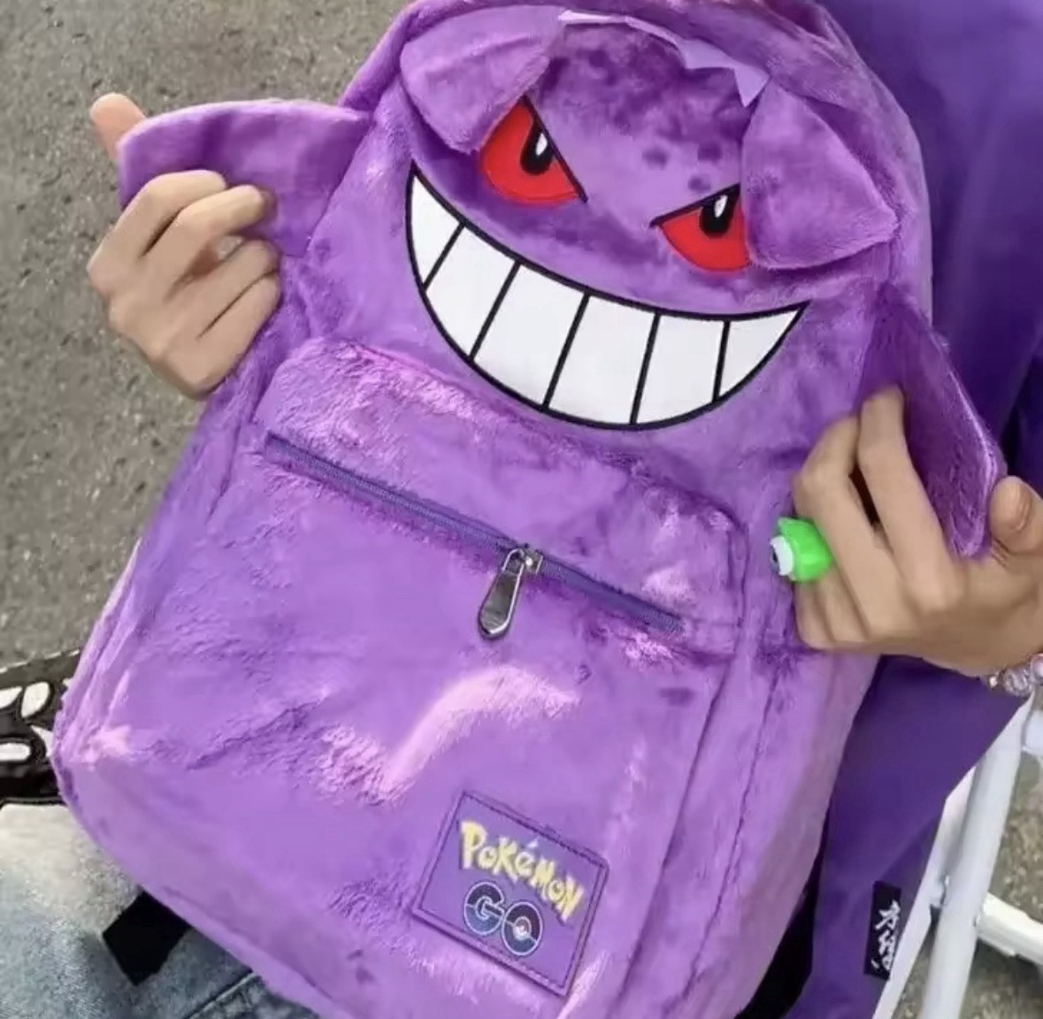 Gengar Purple Unofficial Pokemon Backpack Soft Plush Anime Characters School Bag