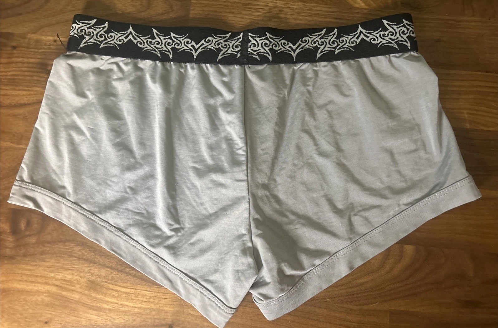Mens Underwear Equipo Brazillan Trunk Size S Gray Bolts Print Logo Waist Band