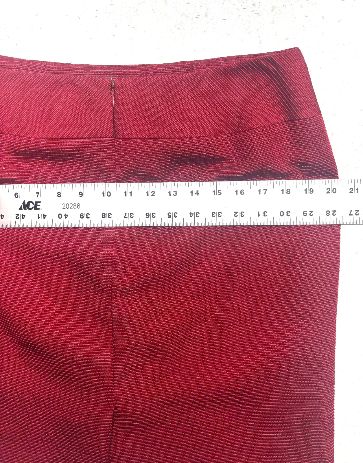 Antonio Melani M 8 10 Red 2pc Skirt Suit Double Breasted Square Neck Knit Career