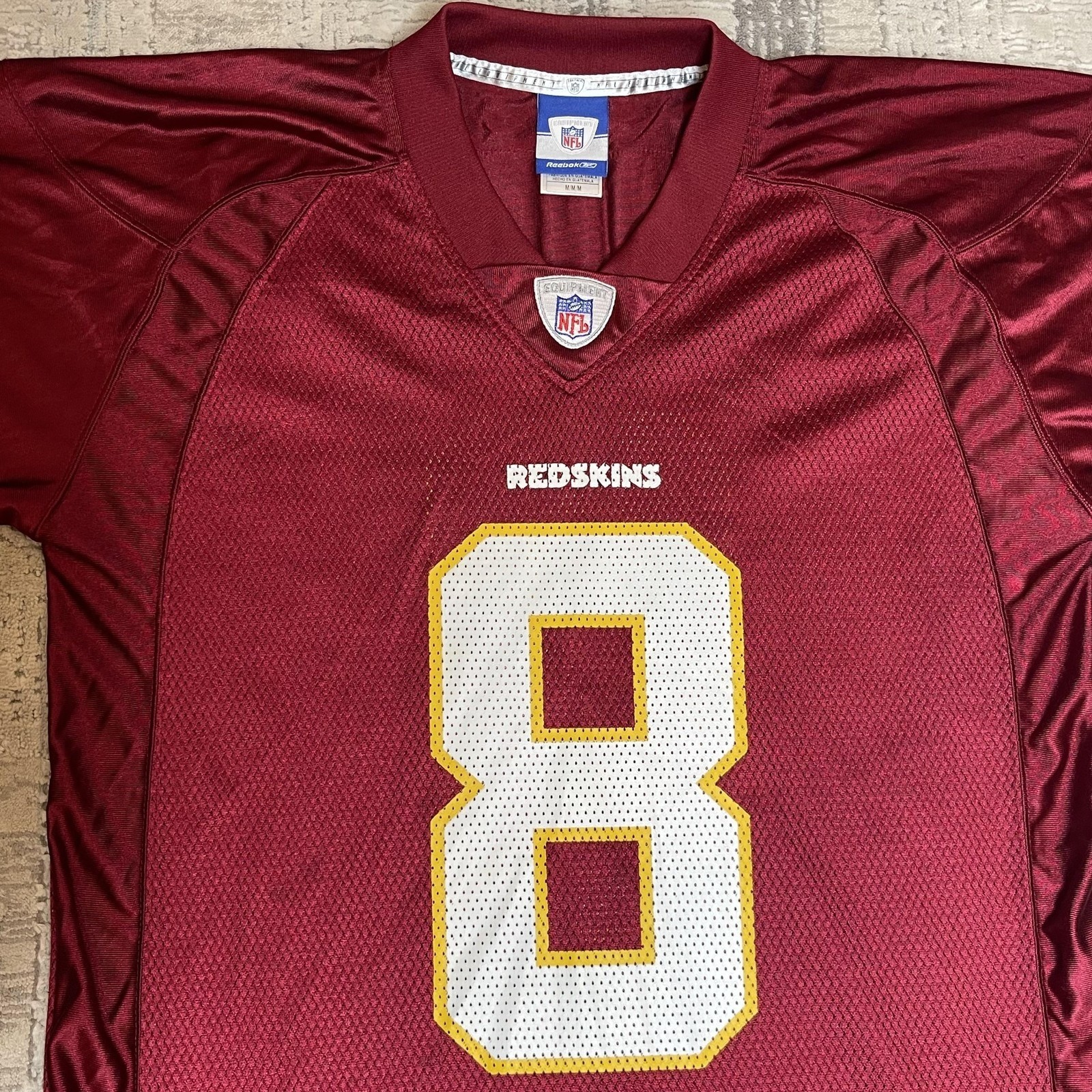 Mens Reebok Washington Redskins Mark Brunell 8 Jersey Burgundy (M) Signed Auto