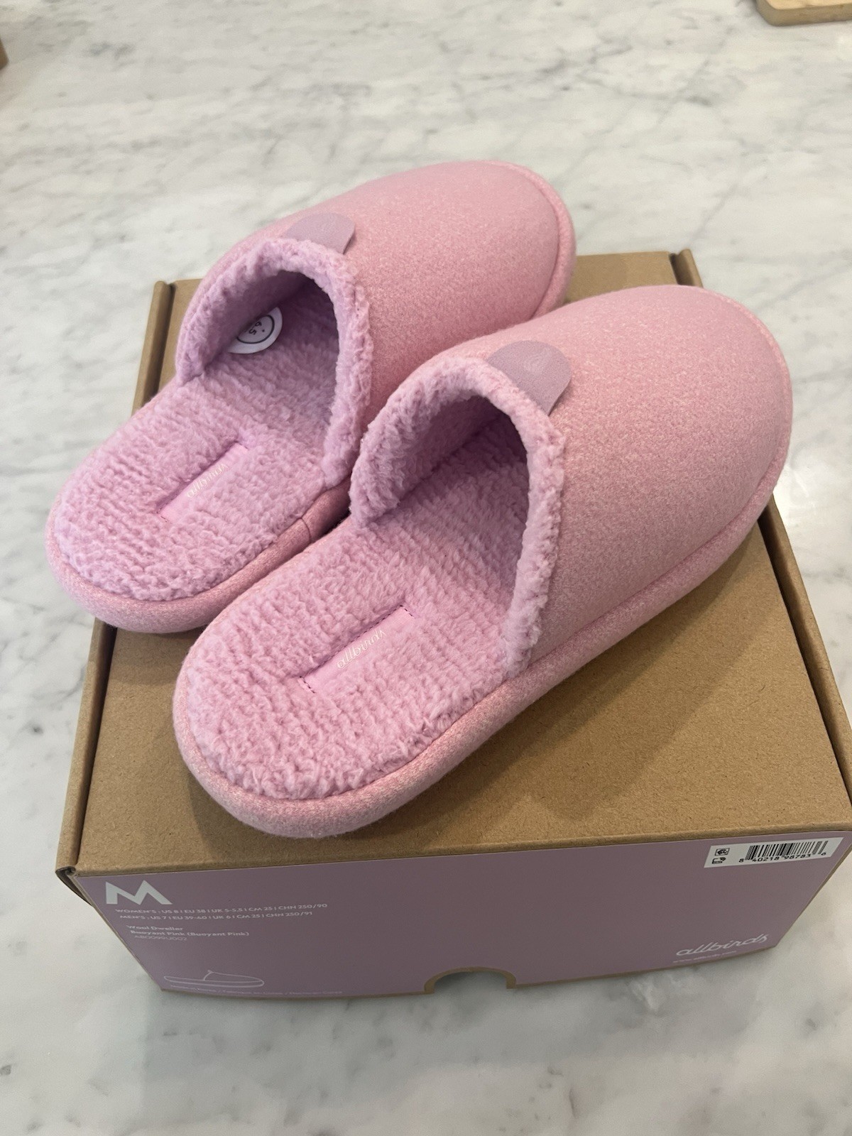 Allbirds Wool Dweller Womens Slip-On Wool Slippers Pink US 8 EU 38