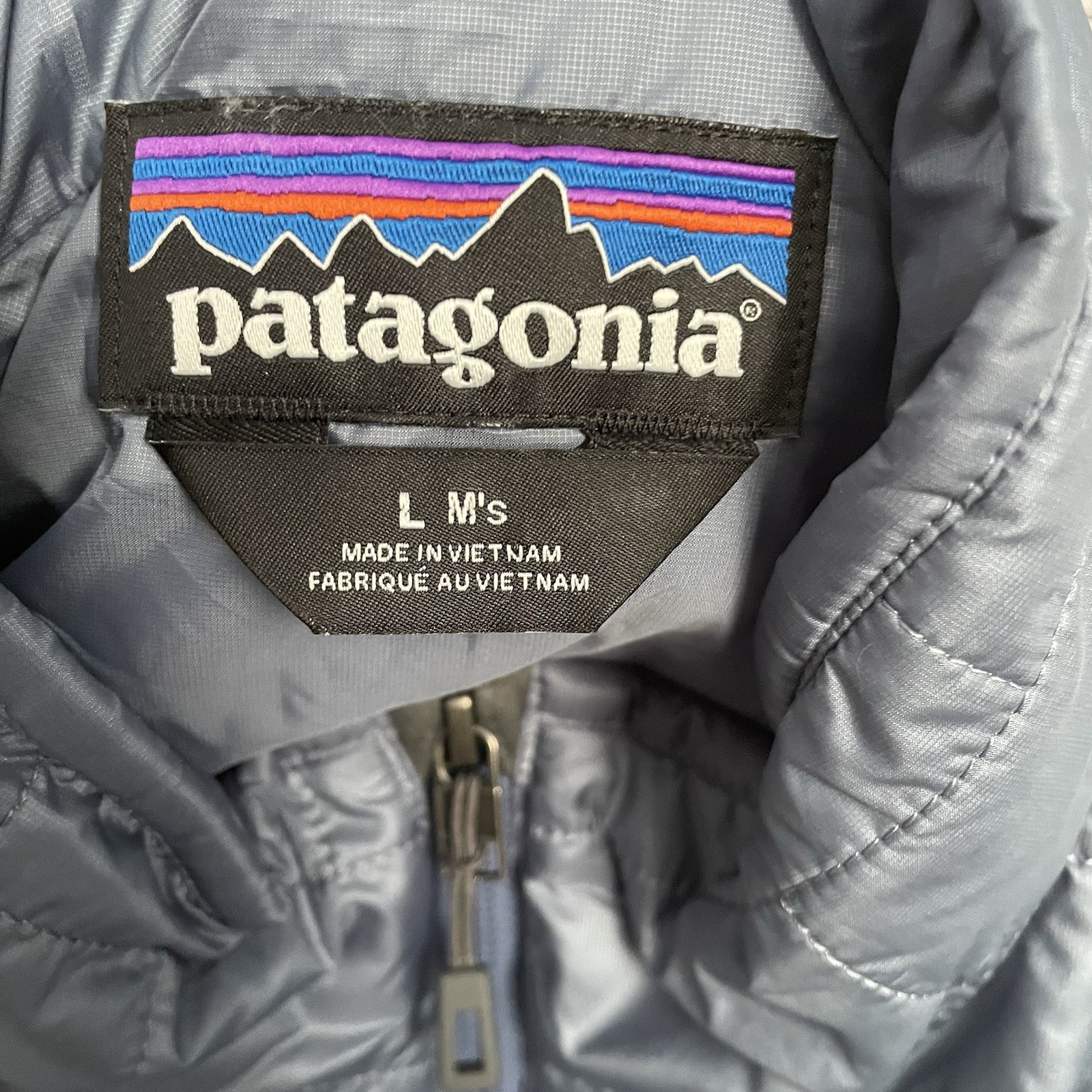 Patagonia Nano Puff Utility Blue Full Zip Lightweight Men’s Puffer Jacket Large