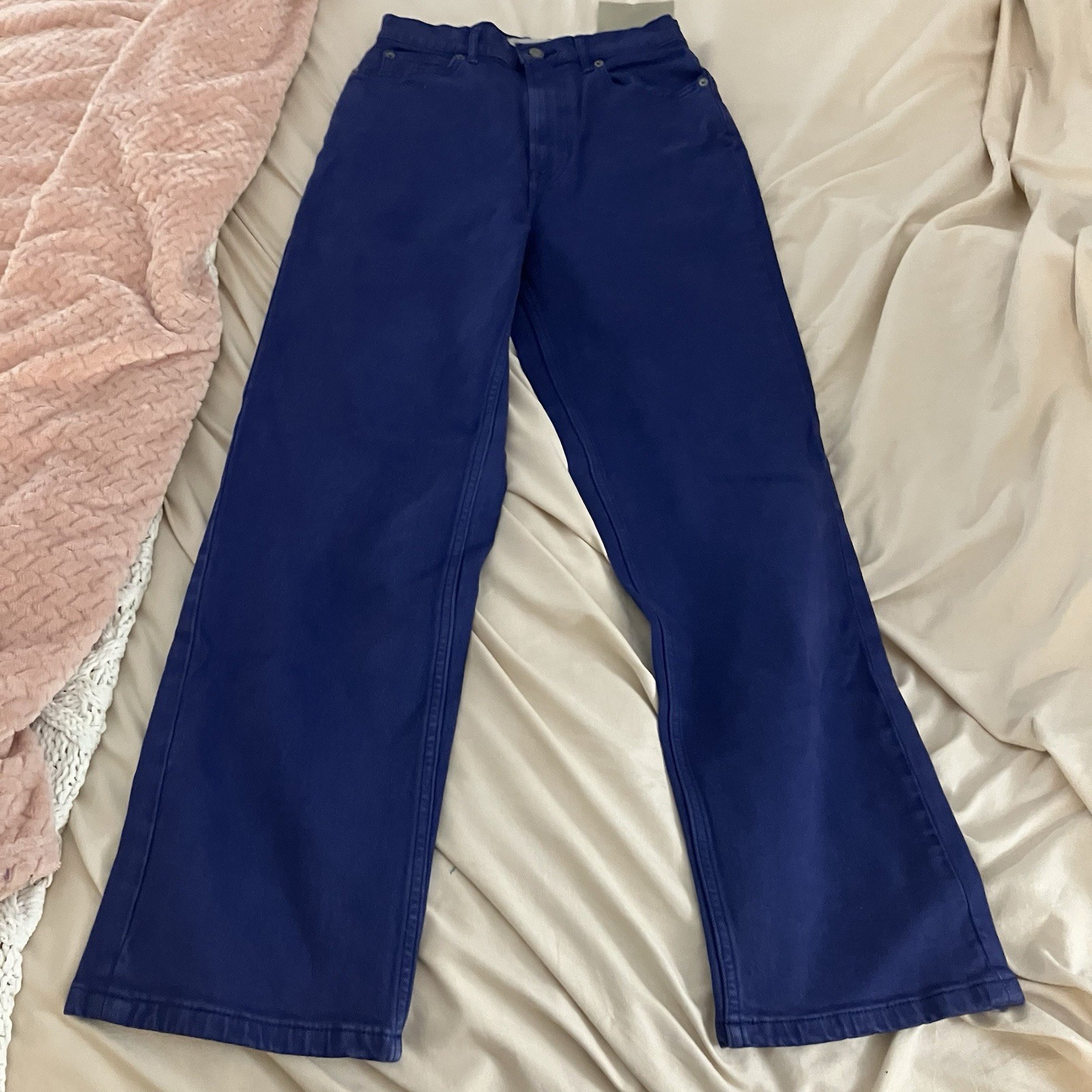 Everlane Way High Straight Leg Jean Women’s Size 26 Tall Blue Low Stretch