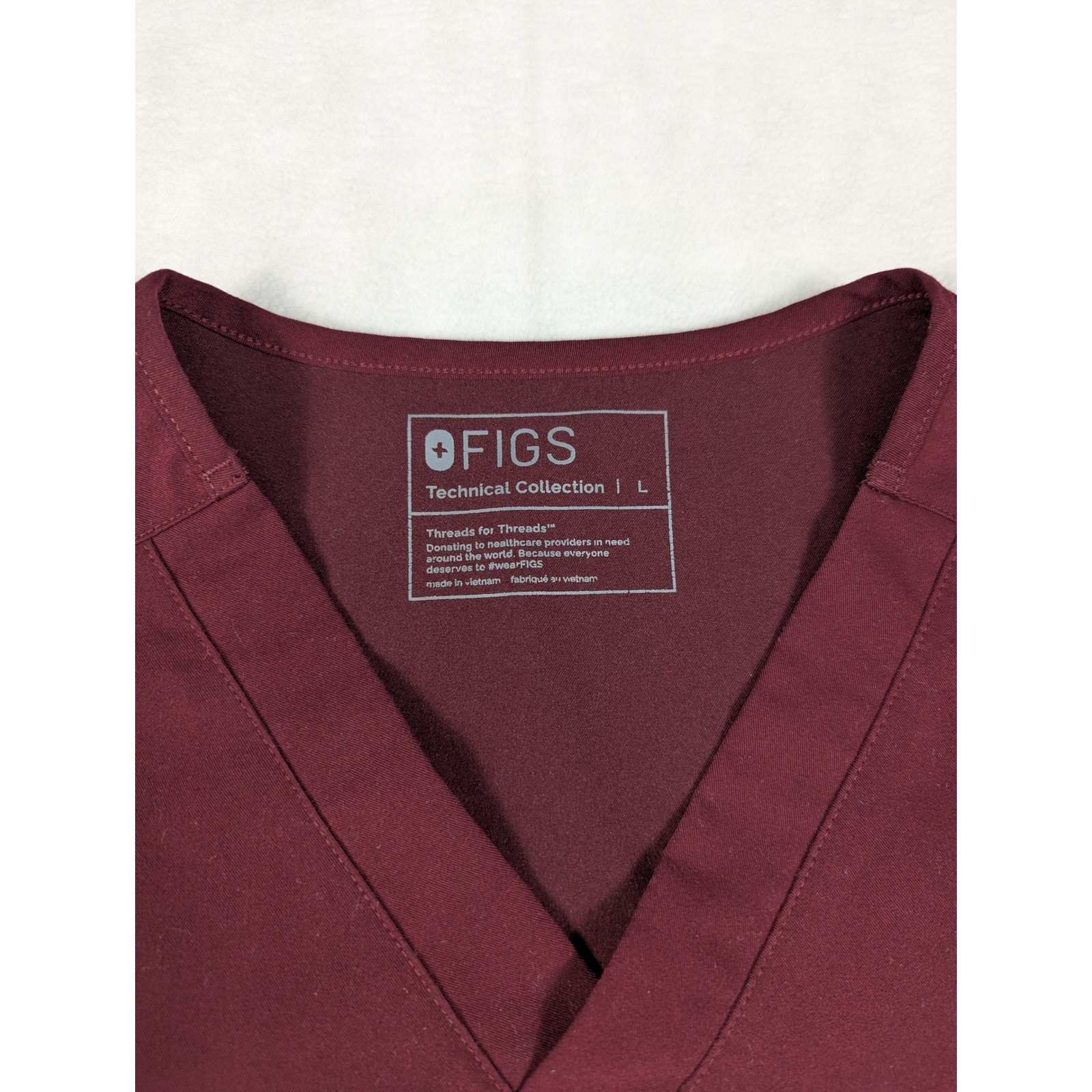 Figs Catarina One-pocket Dark Magenta Mens Scrub Top Size Large