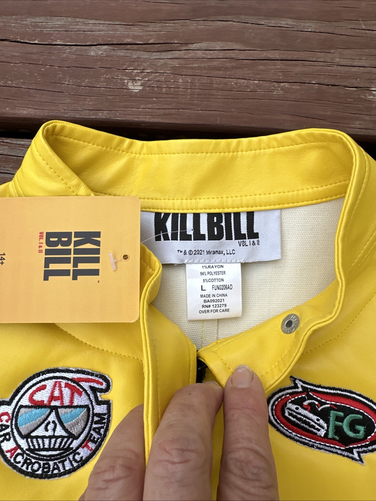 NWT Kill Bill Beatrix Kiddo Size 14 Motorcycle Suit Cosplay Bride New With Tags