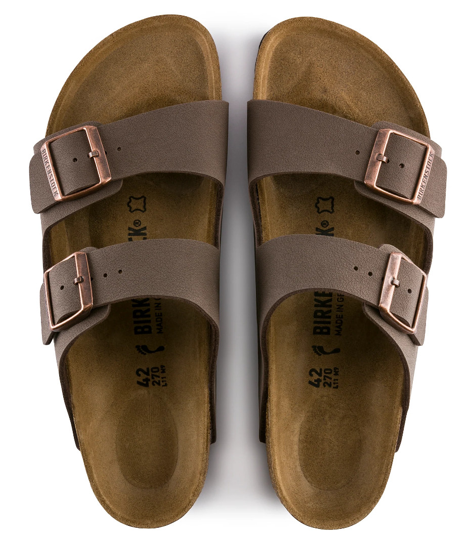 Birkenstock Arizona Birkibuc Two-Strap Mocha/Stone Unisex Sandals EU 37-45 NEW