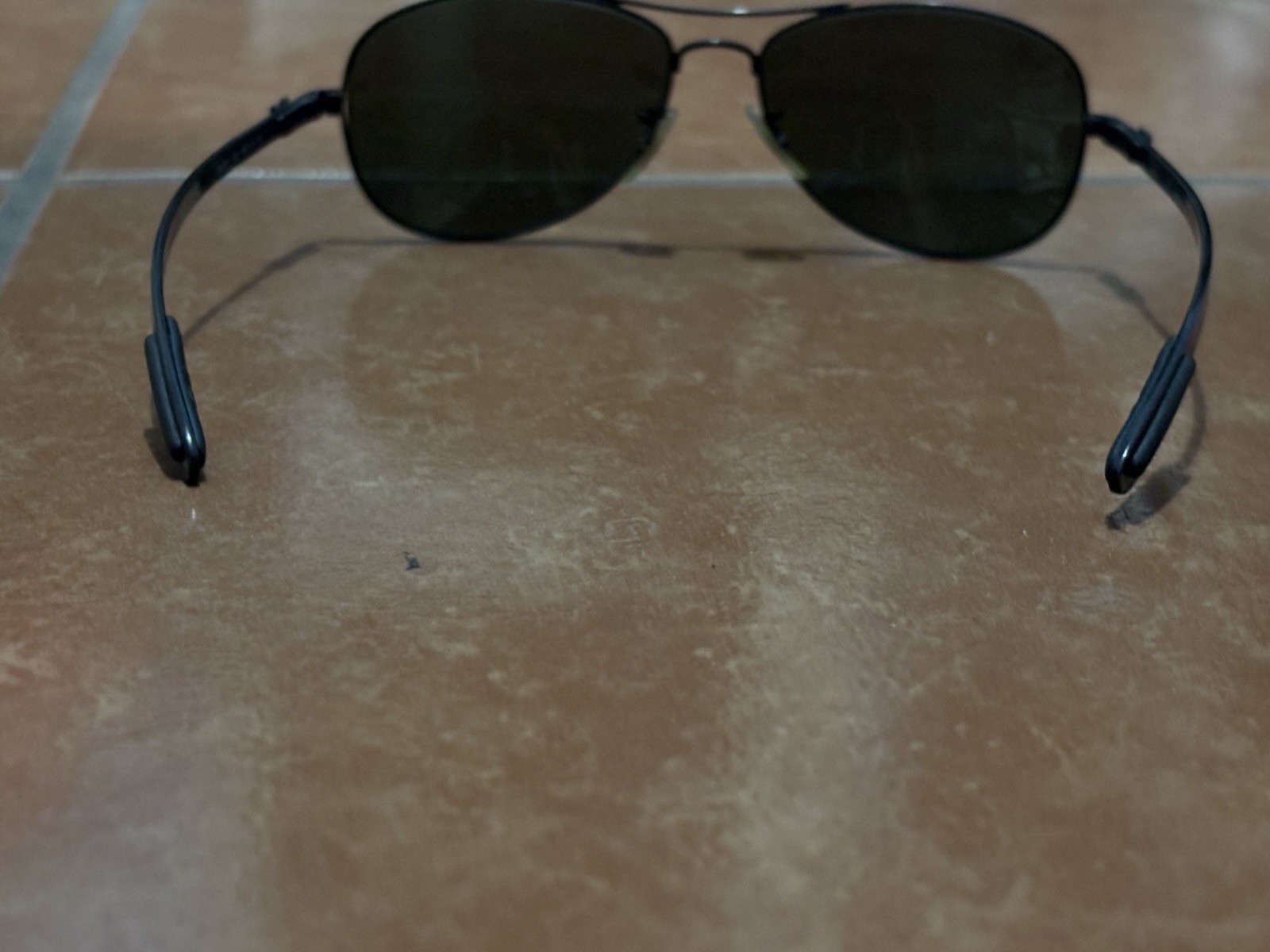 Ray-Ban RB8301 Aviator Sunglasses Polarized Green Glass Lenses Black Metal