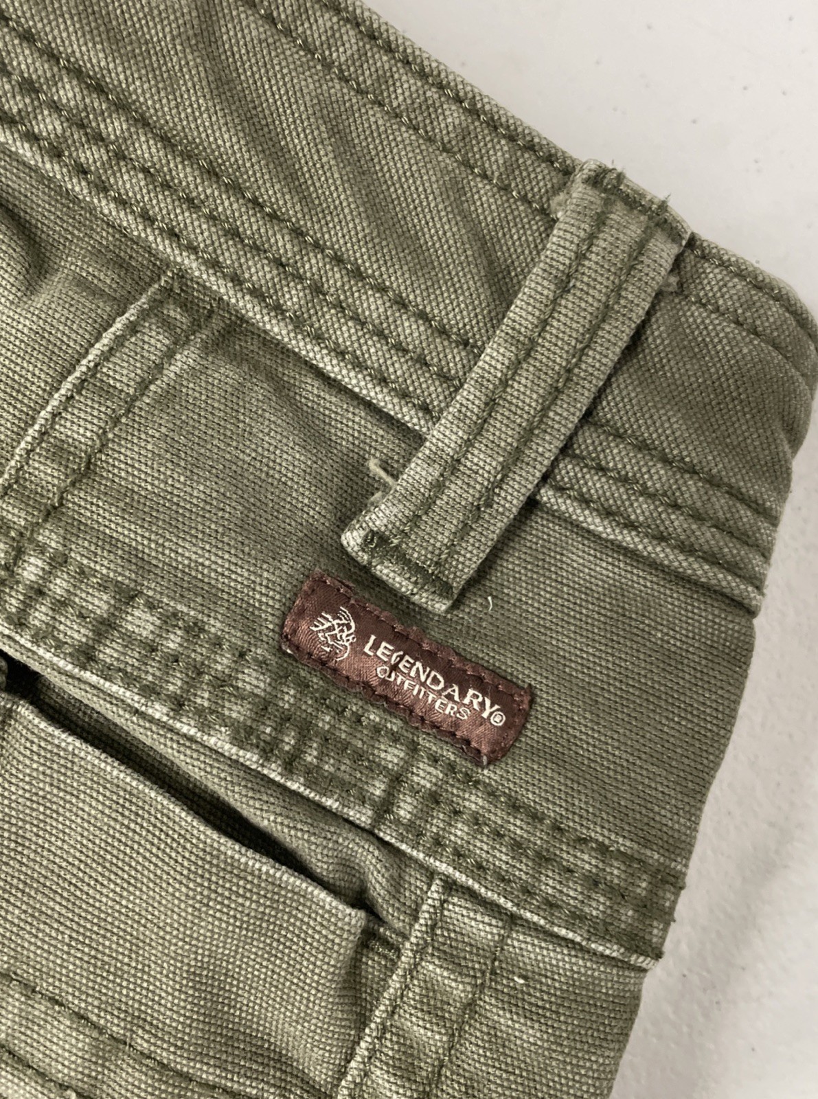 LEGENDARY OUTFITTERS Men’s Stretch Canvas Pants Relaxed Fit 34×29 GREEN Pockets