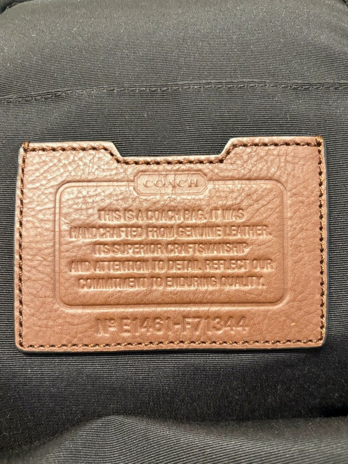 Coach Camden Leather Sling Pack (#F71344) in Tan Smoothed Leather w/ Black Strap