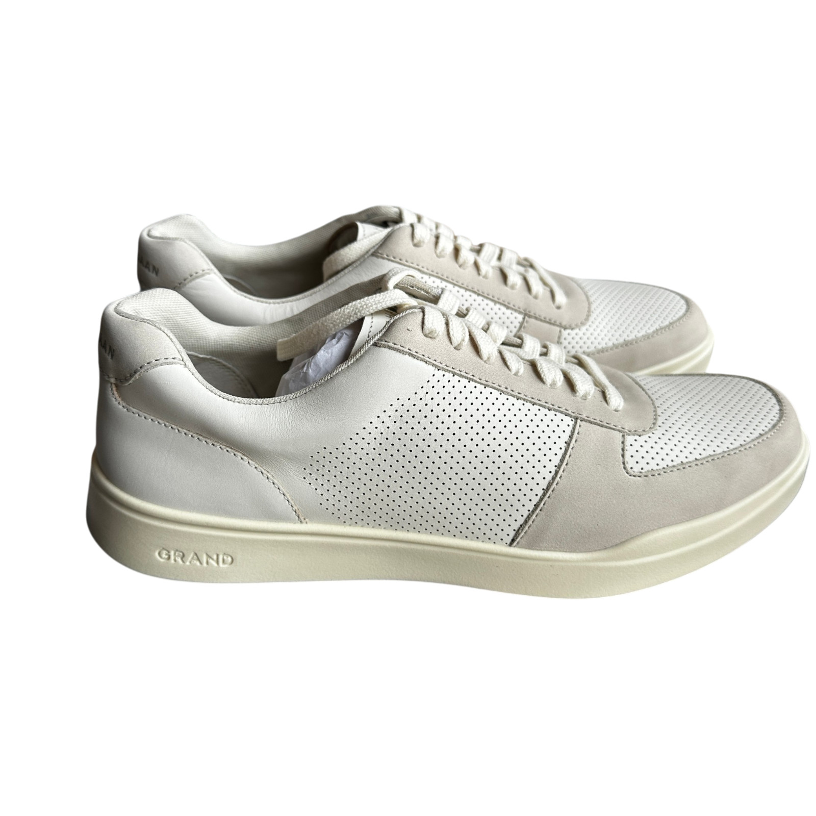 Cole Haan Grand Crosscourt Modern Sneakers White Ivory Tennis Shoe Mens Size 10