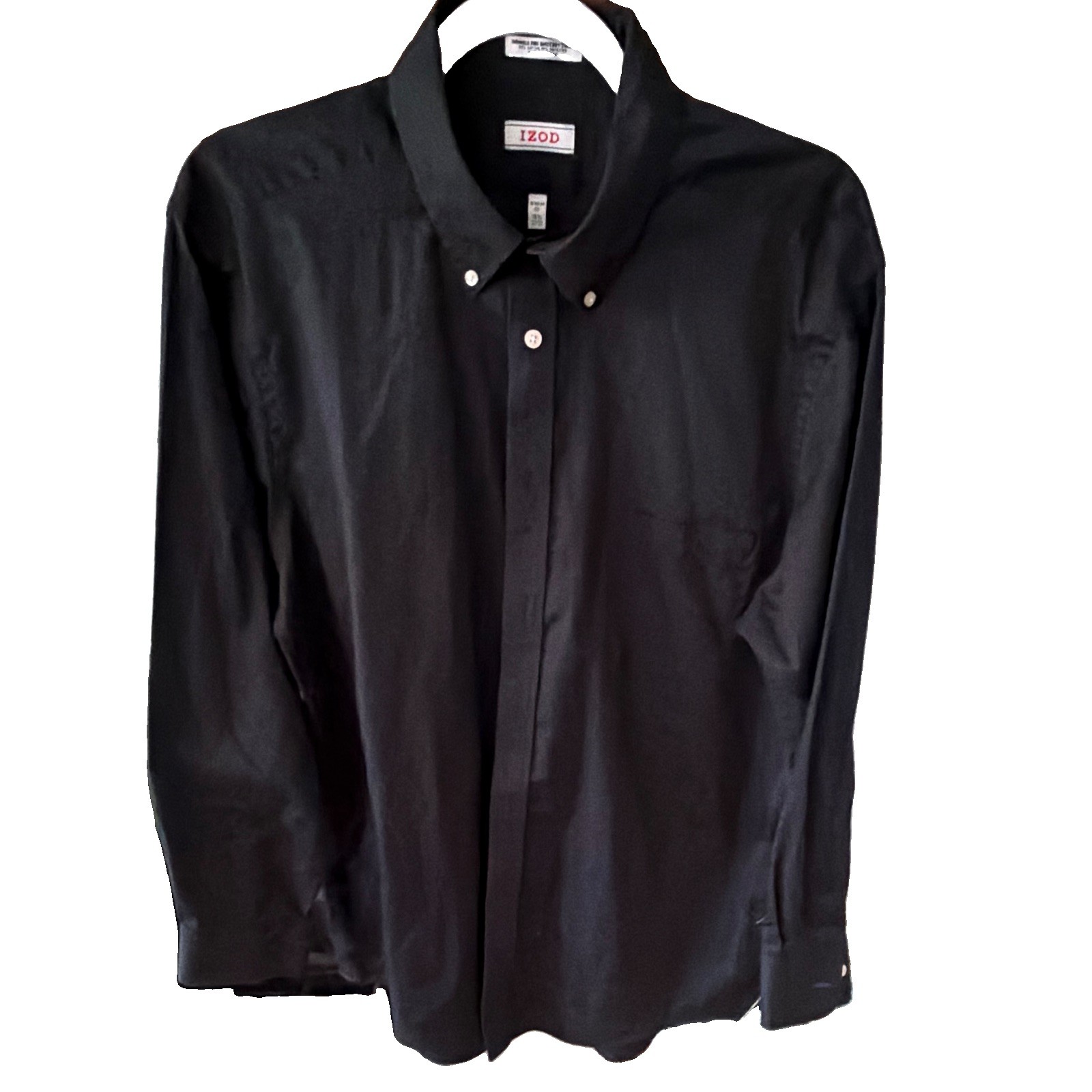 IZOD Men’s Black Regular Fit Twill Button-Down Dress Shirt 16.5 32/33